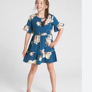 🌸 Gap Kids Floral Bell-Sleeve Tiered Dress • Size Large (10-12)